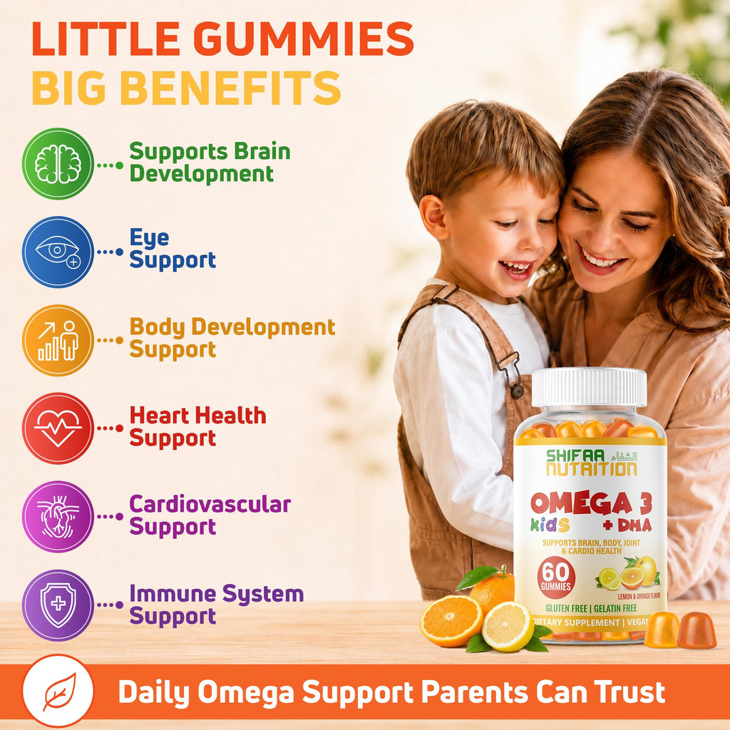 SHIFAA NUTRITION Omega 3 DHA Gummies for Kids - 60 Gummies - image 3
