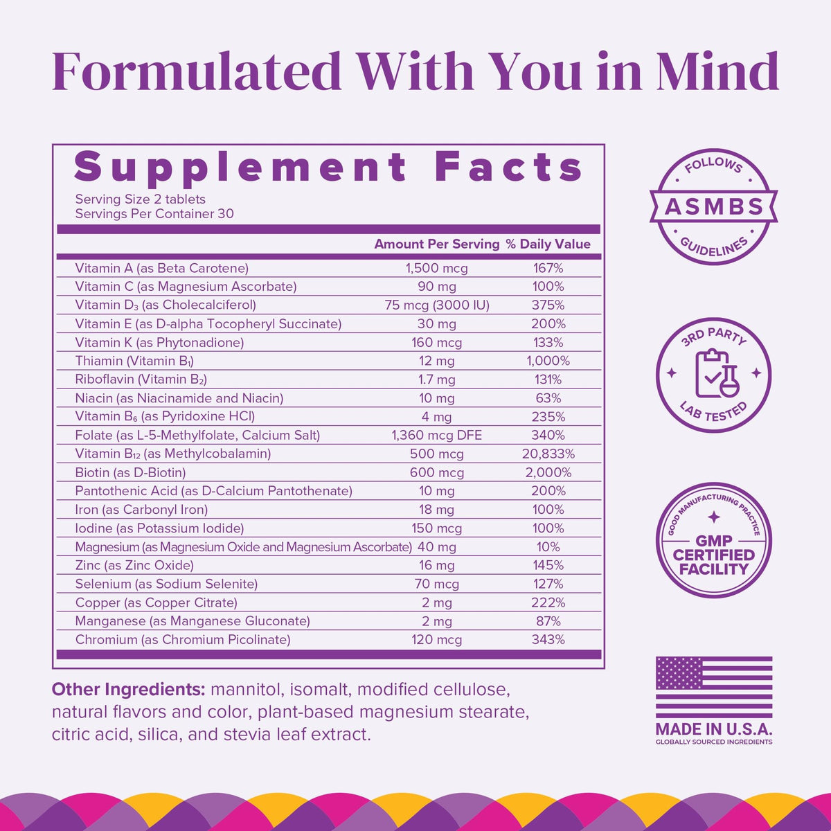 BariMelts Bariatric Multivitamin with Iron - 60 Tablets - image 2