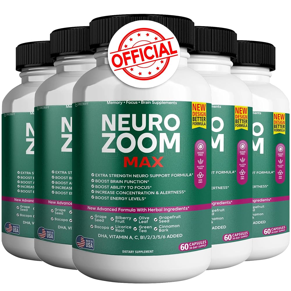 GREENVIFY Neuro Zoom Max Extra Strength Brain Support with Herbal