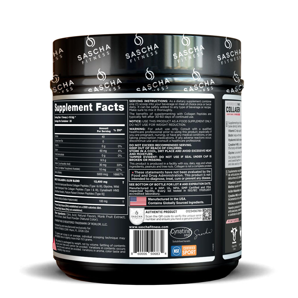 SASCHA FITNESS Hydrolyzed Multi Collagen Peptides Tipes 1,2 & 3