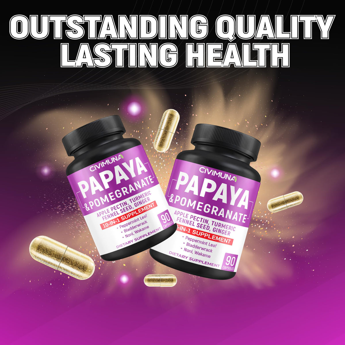 CIVIMUNA Papaya Capsules Herbal Supplement - 90 Capsules - image 7