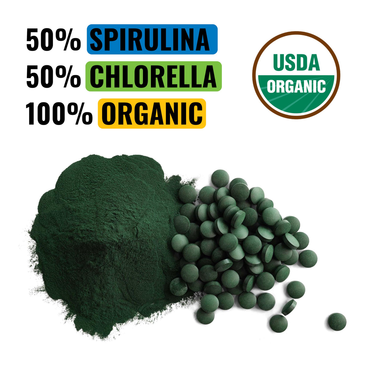 On Target Living Organic Spirulina Chlorella Tablets - 1000 Count - image 3