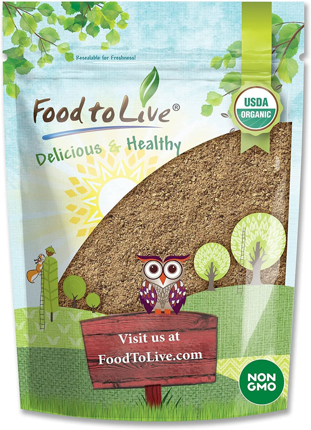 Food to Live Organic Psyllium Husk Powder - 8 Ounces
