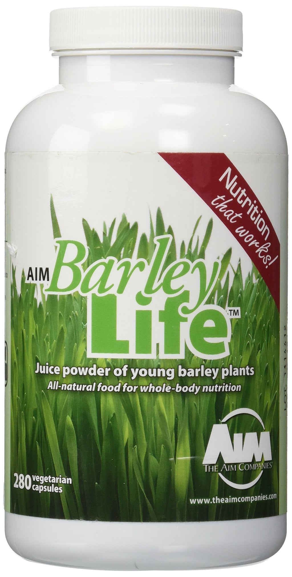AIM BarleyLife Barley Grass Supplement - 280 Vegetarian Capsules