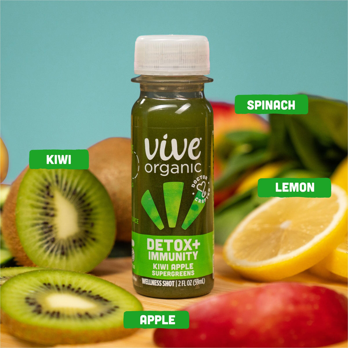 Vive Organic Detox + Immunity Kiwi Apple Wellness Shot - 2 fl oz - image 3