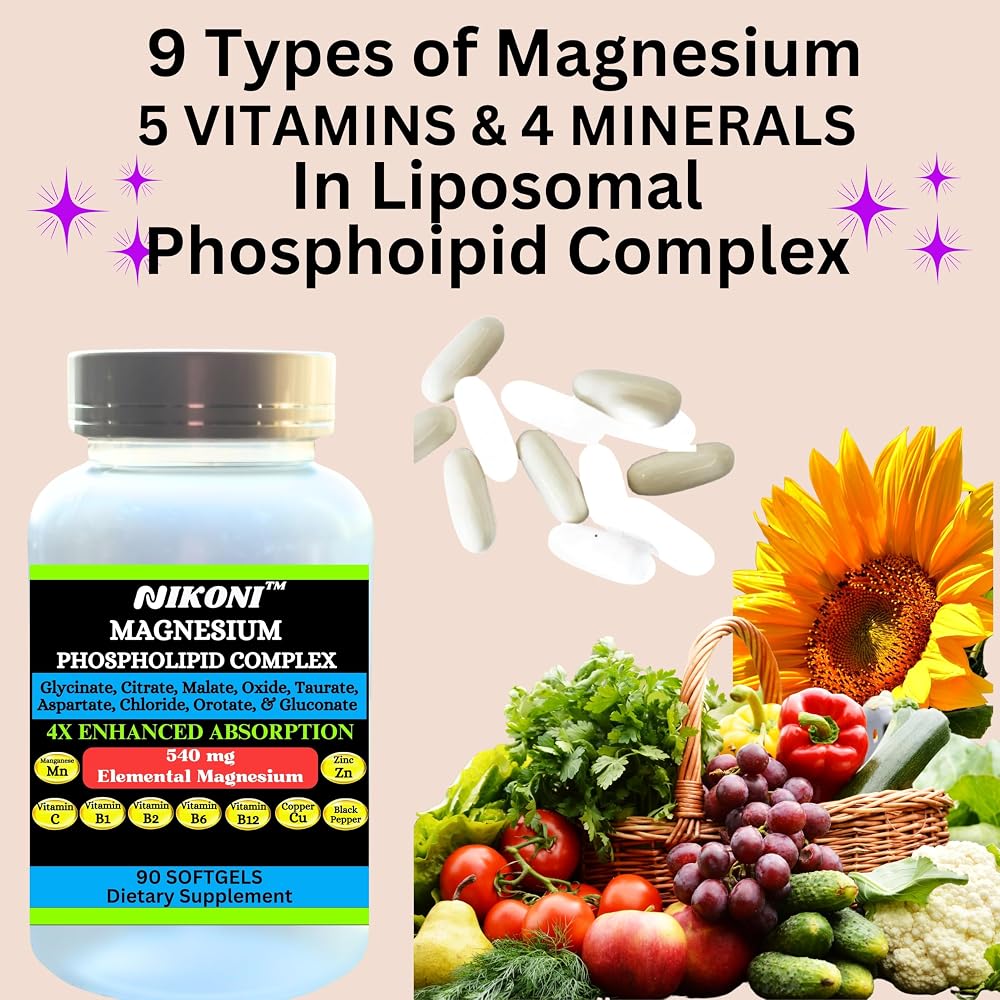 Nikoni Phospholipid Magnesium Complex 2500mg (9 Magnesium Salts