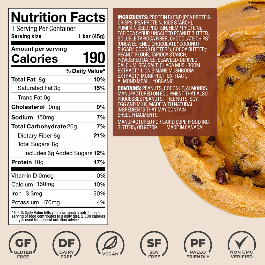 Laird Superfood Functional Protein Bars with Adaptogens