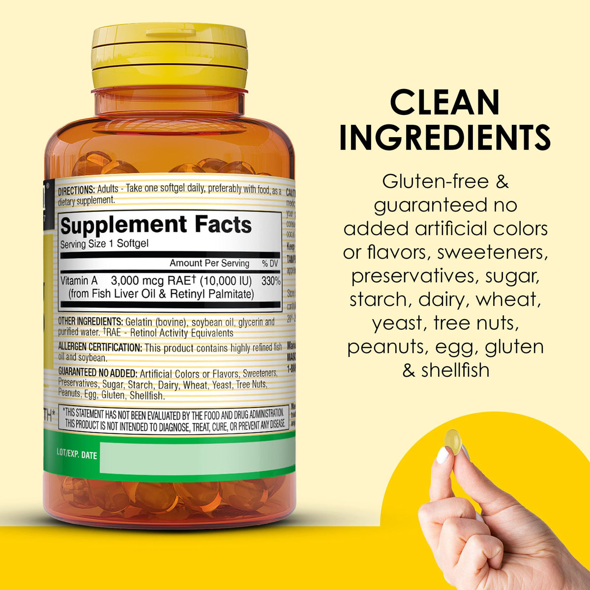 MASON NATURAL Vitamin A 3000 mcg Fish Liver Oil - 300 Softgels - image 5