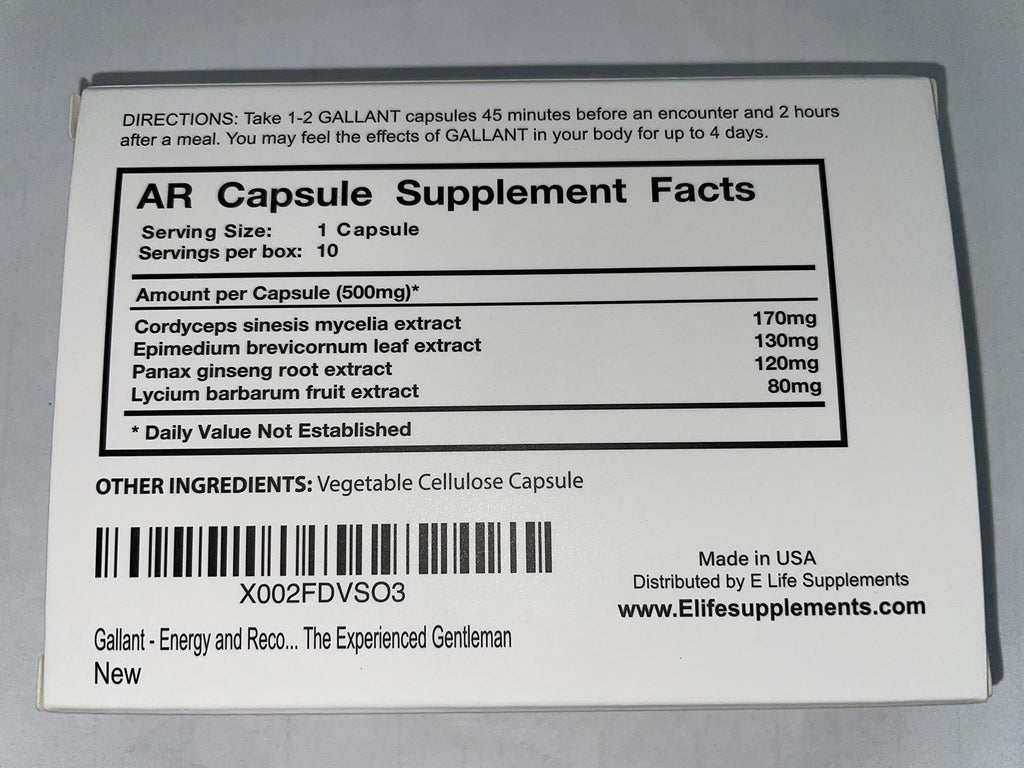 ELifeSupplements Gallant Testosterone Booster - 10 Capsules - image 2