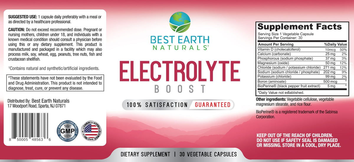 Best Earth Naturals Electrolyte Support Supplement - 30 Capsules - image 3