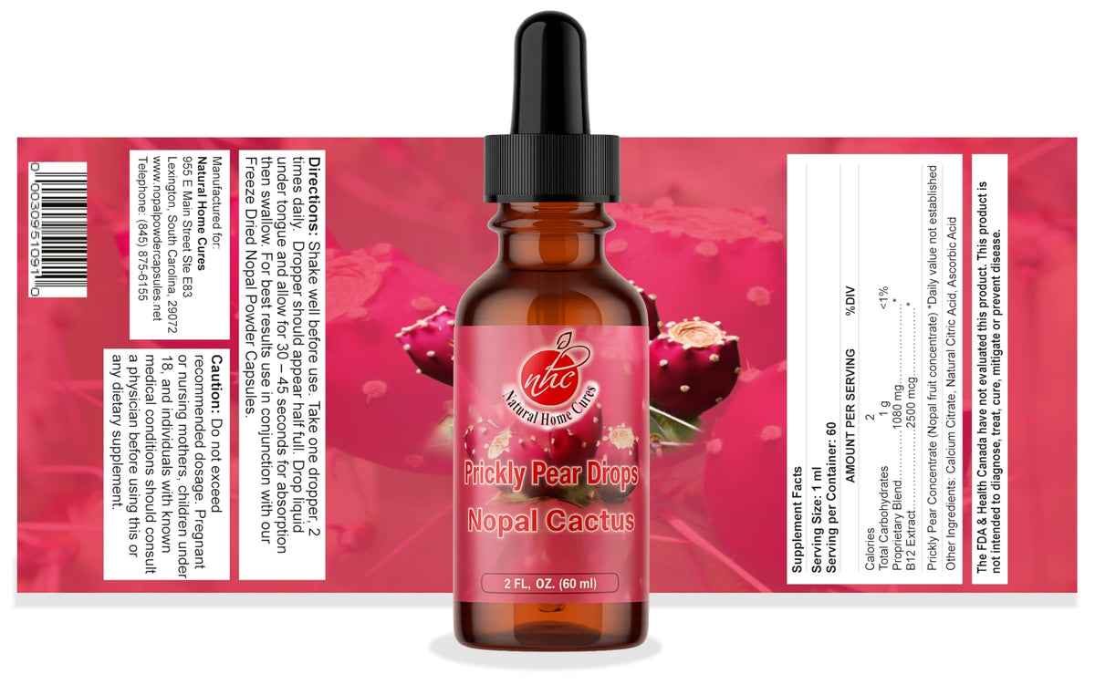 Natural Home Cures Nopal Cactus Capsules & Prickly Pear Drops Combo - image 3