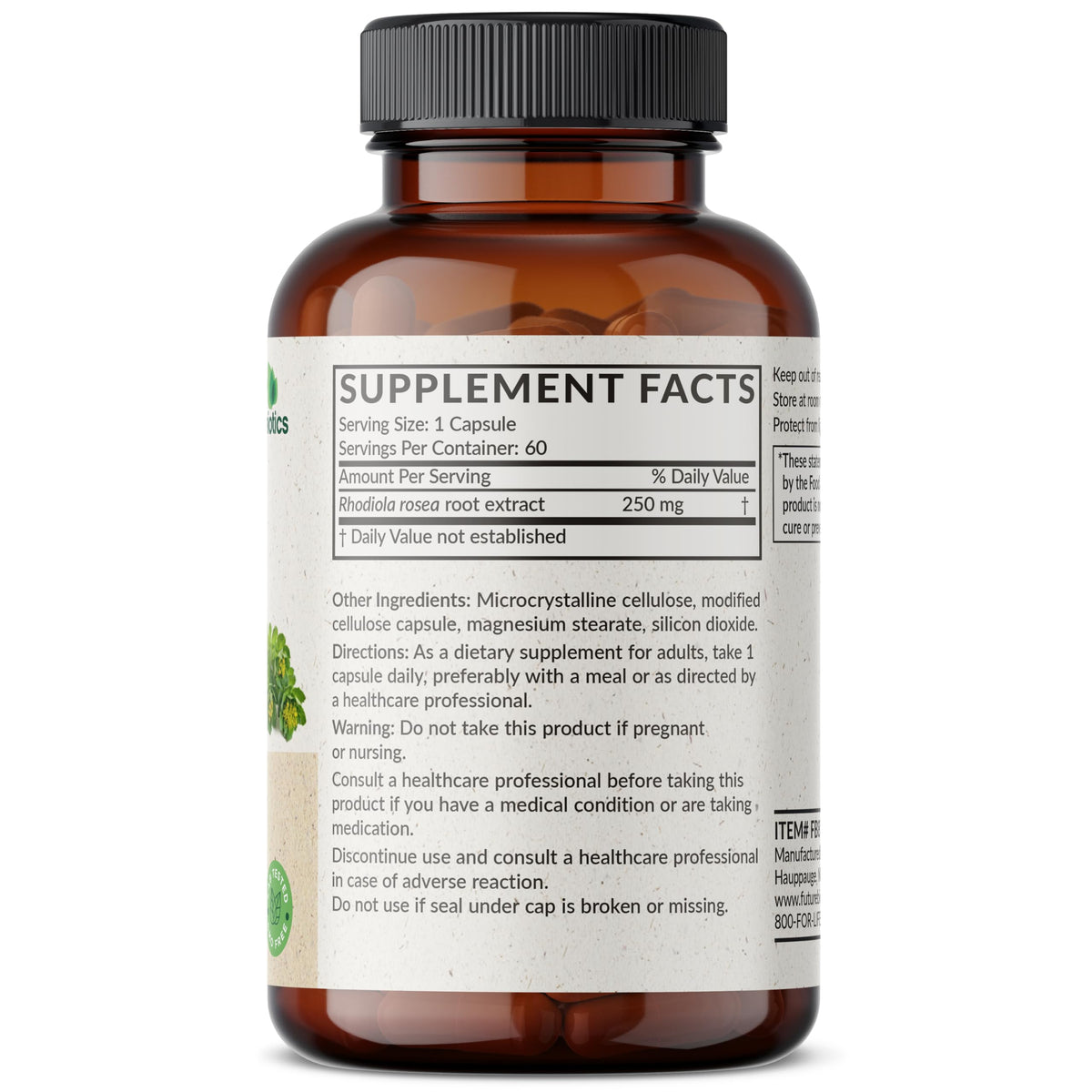 Futurebiotics Rhodiola Rosea 1000 MG Adaptogenic Herb Supports Brain