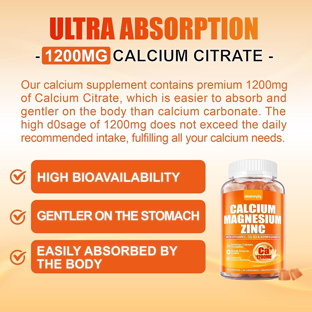 Maennyliy Calcium 1200 mg with Vitamin D3 Gummies - 60 Count - image 3