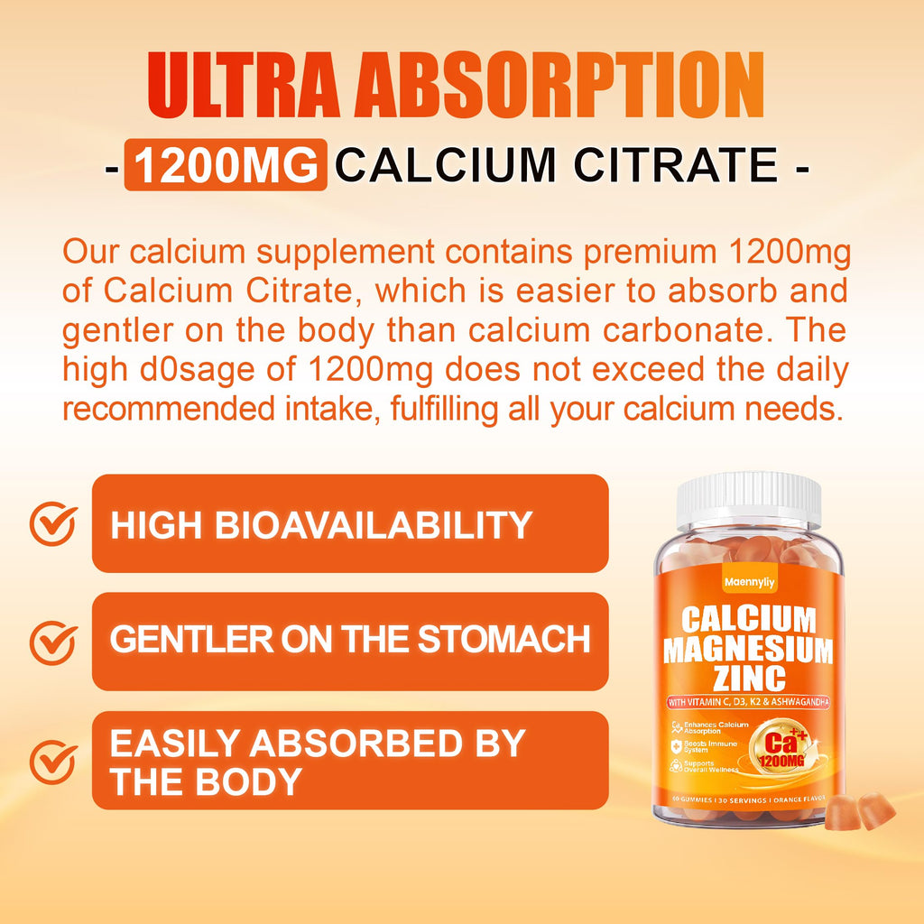 Maennyliy Calcium 1200 mg with Vitamin D3 Gummies - 120 Count - image 3