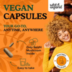 Wild & Organic Reishi Mushroom Capsules 1000mg Immune Support - 60 Count - image 4