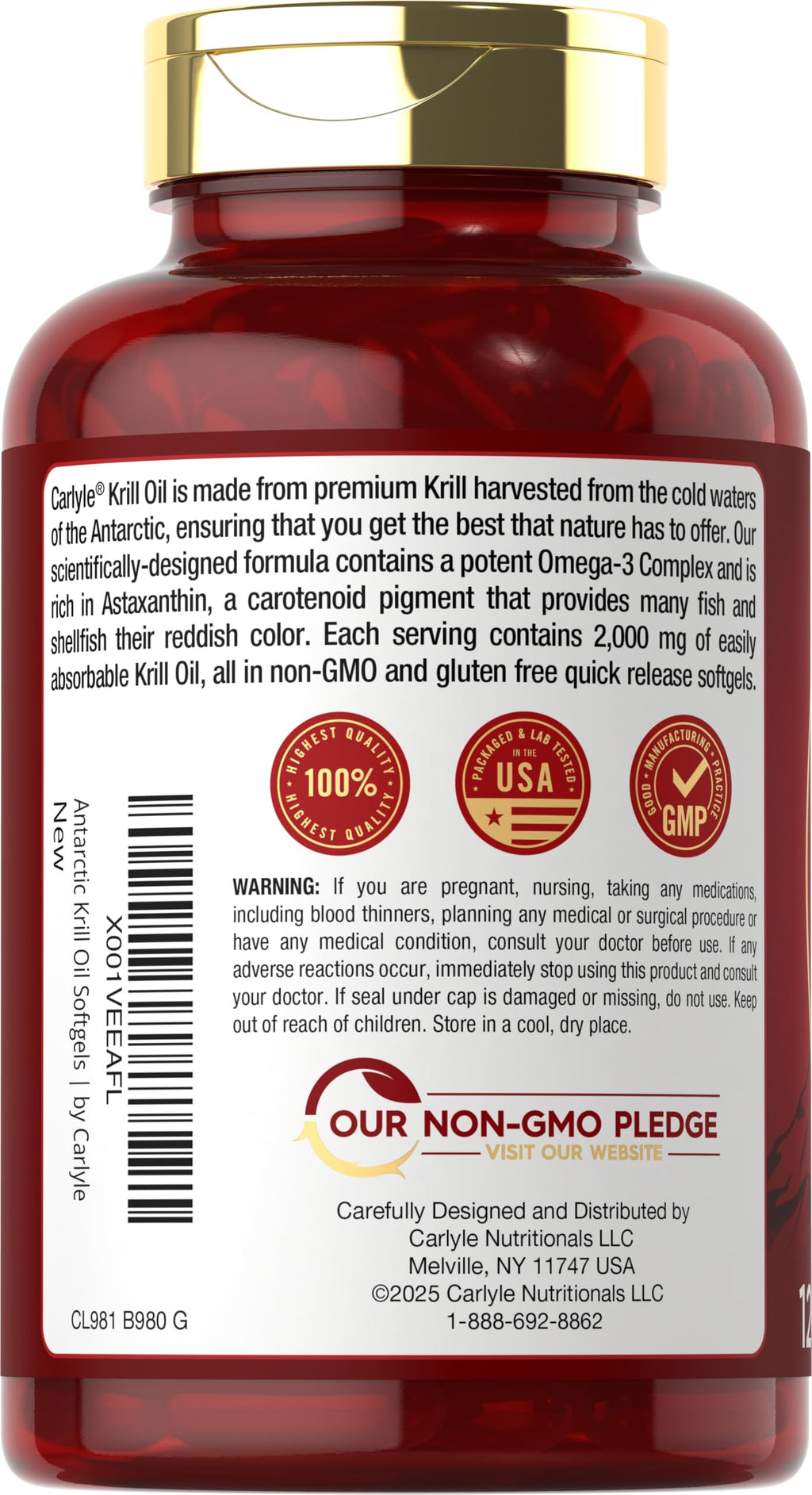 Carlyle Antarctic Krill Oil 2000mg - 120 Softgels - image 3