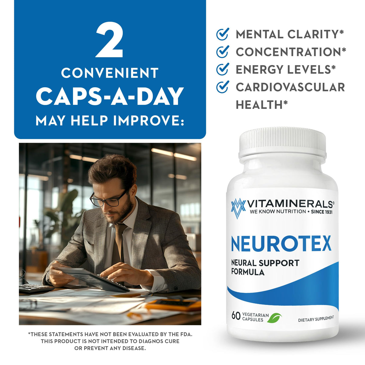Vitaminerals Neurotex B-Complex Nervous System Support - 60 Capsules - image 5