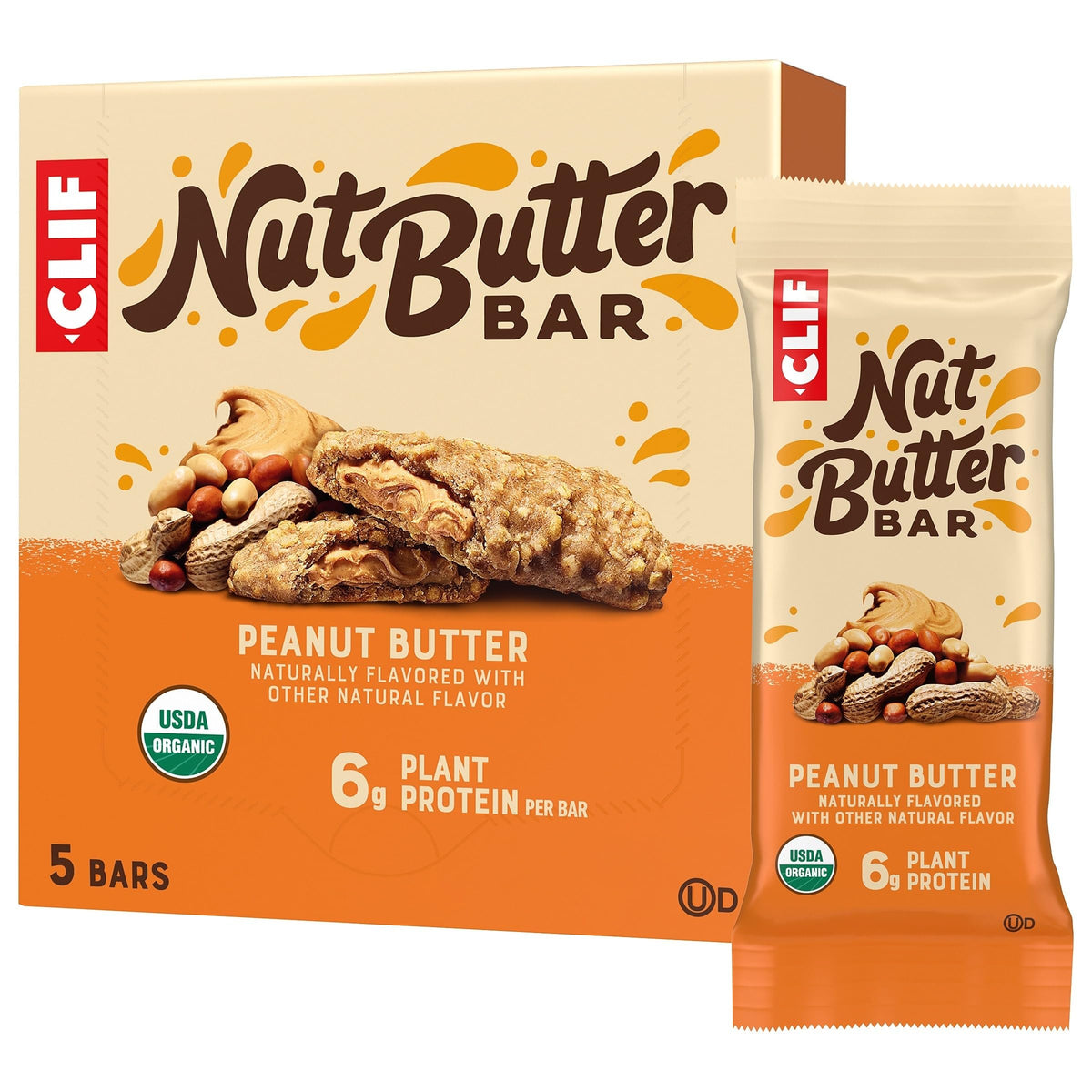 CLIF Bar Nut Butter Peanut Butter Energy Snack Bar - 5 Pack