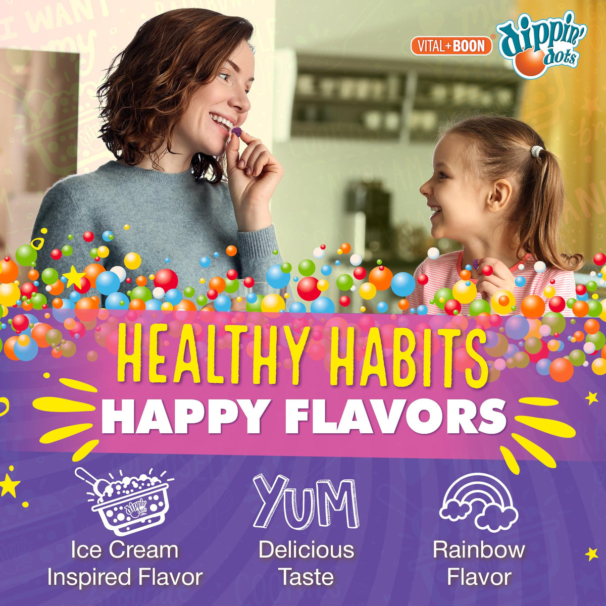Vital+Boon Dippin' Dots Kids Multivitamin Gummies Rainbow Fruit - 60 Gummies - image 6