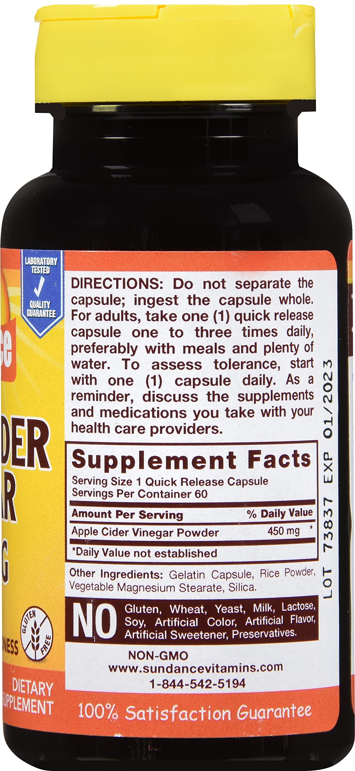 Sundance Apple Cider Vinegar 450 mg - 300 Capsules - image 3