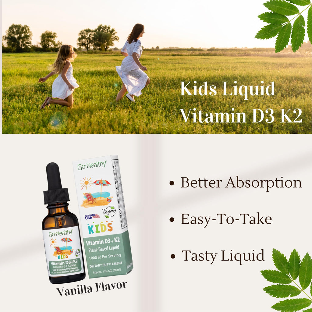 Go Healthy Natural Kids Vitamin D3 K2 Liquid Drops - 1 Fl Oz - image 3