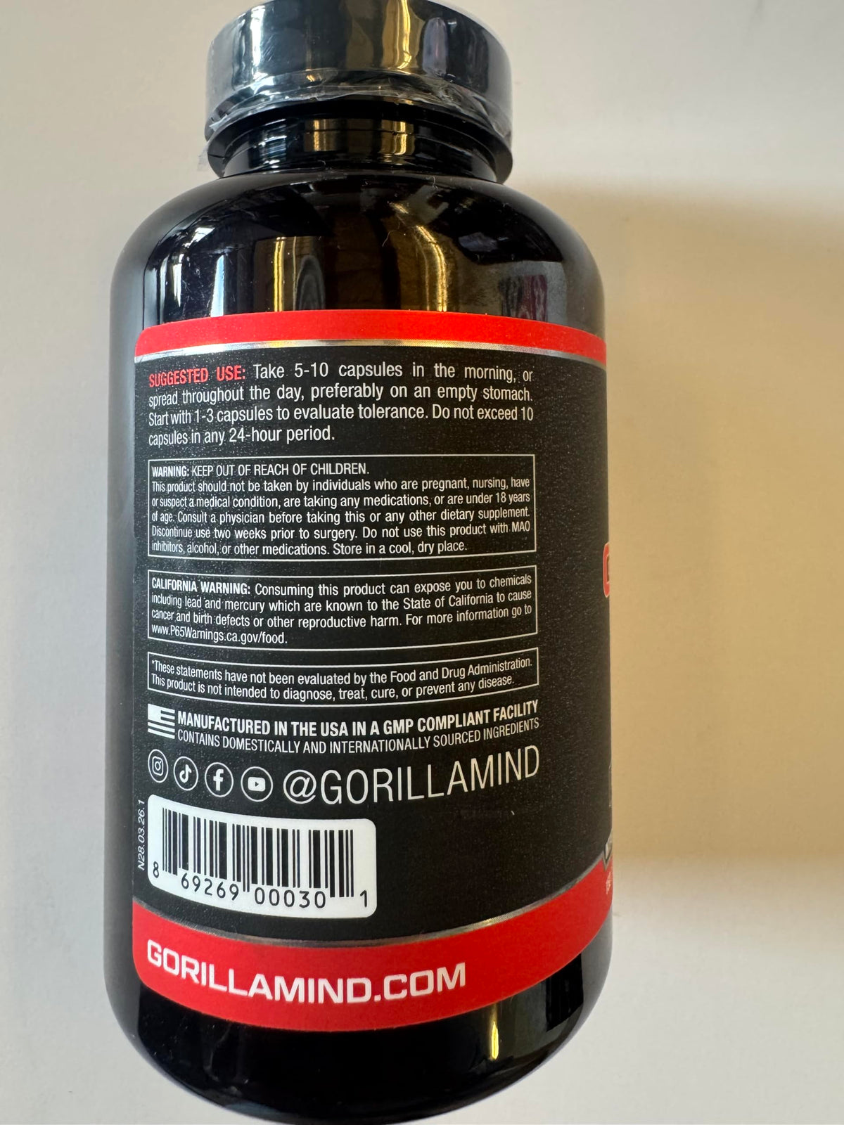 Gorilla Mind Rush Nootropic Cognitive Supplement - 150 Capsules - image 4