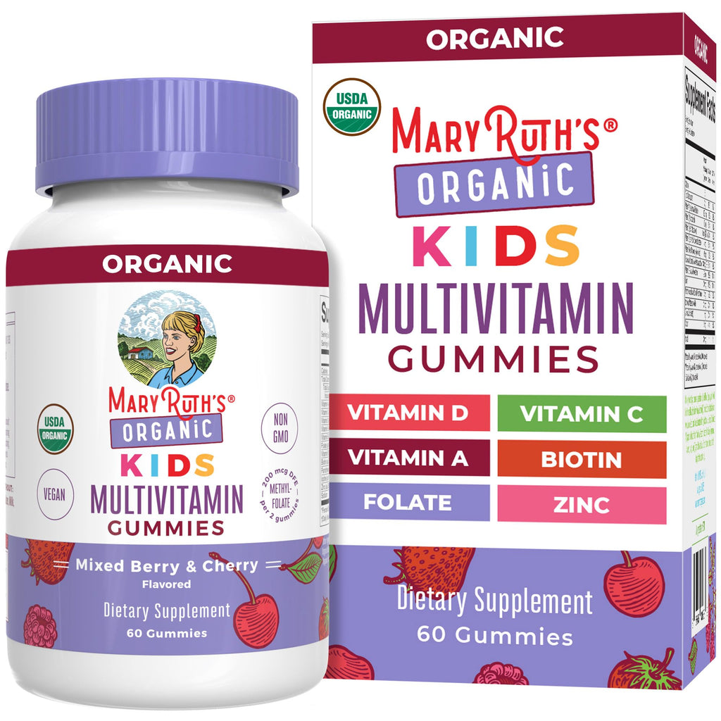 MARYRUTH'S USDA Organic Kids Multivitamin Gummies Ages 4+ - 60 Count