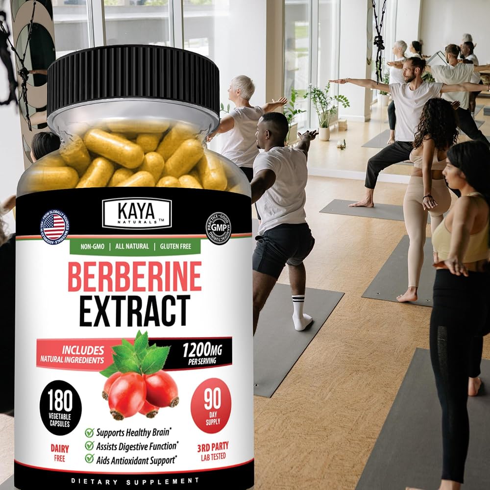 Kaya Naturals Berberine HCL Extract 1200mg - Immune System - Gluco