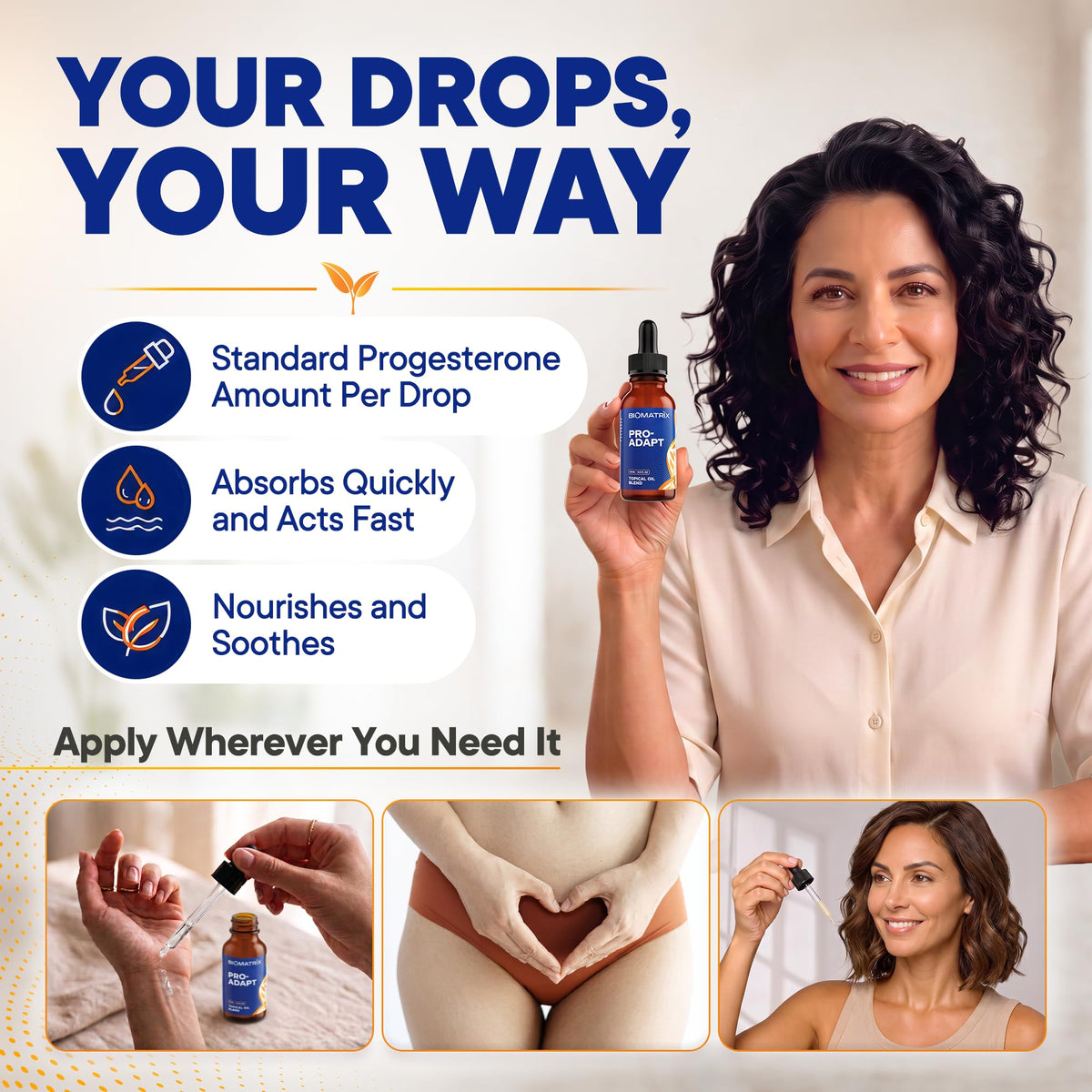 BioMatrix Progesterone Oil Topical with Vitamin E - 500 Drops - image 2