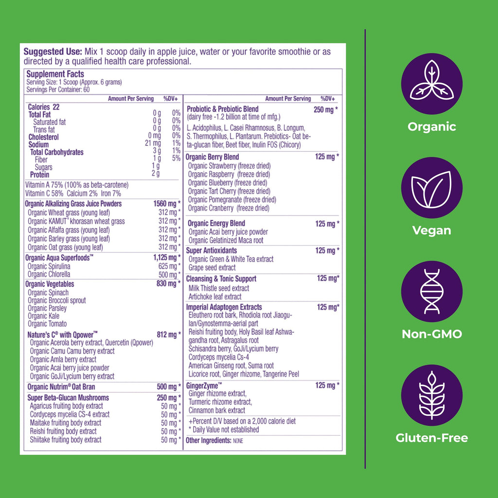Paradise Herbs & Essentials ORAC Greens Powder Extract, Berry Blend