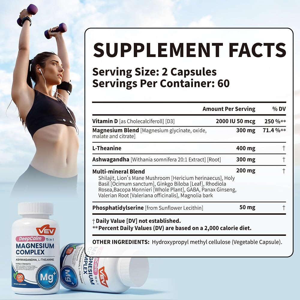 VEV DeepCalm 15-in-1 Magnesium Complex Capsules