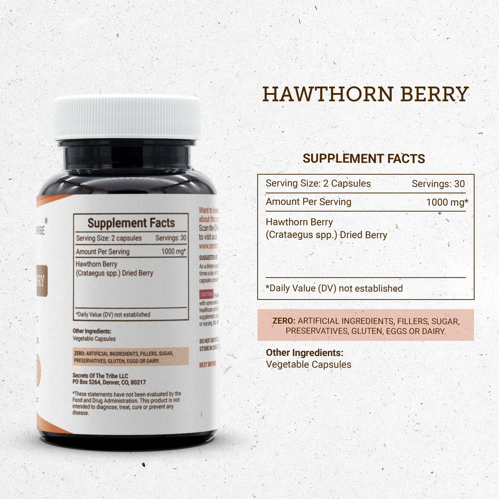 Secrets of the Tribe Hawthorn Berry 60/120 Capsules