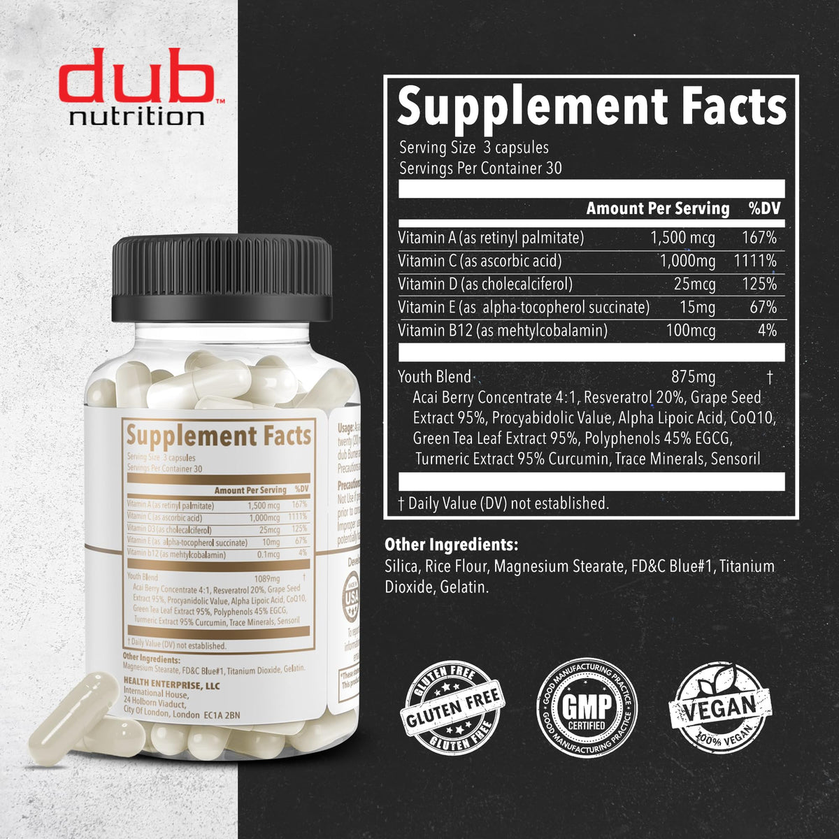 Dub Nutrition Youth Daily Wellness Formula - 90 Capsules - image 2
