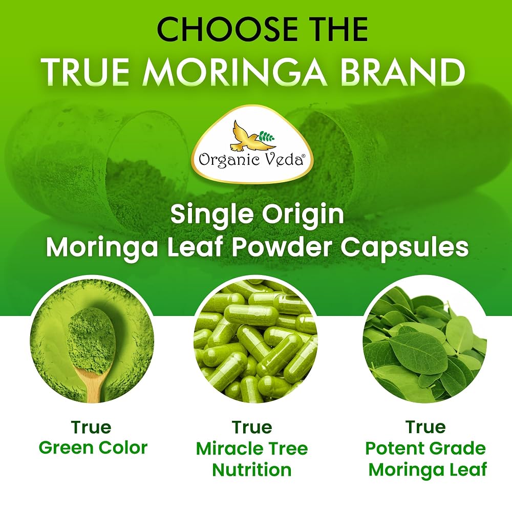 Organic Veda Moringa Capsule 1000mg - 360 Vegan Capsules - image 9
