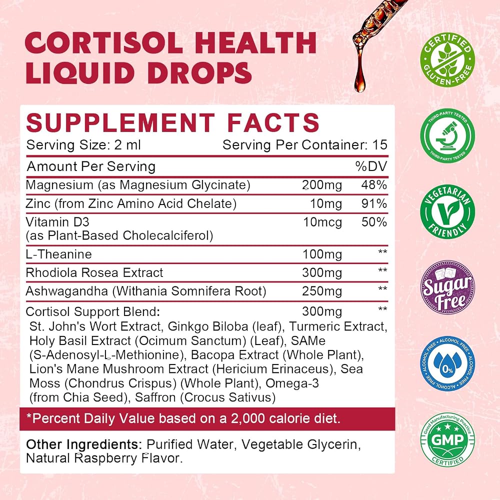 JIANKYTZ Cortisol Liquid Drops for Women - Balanced Cortisol