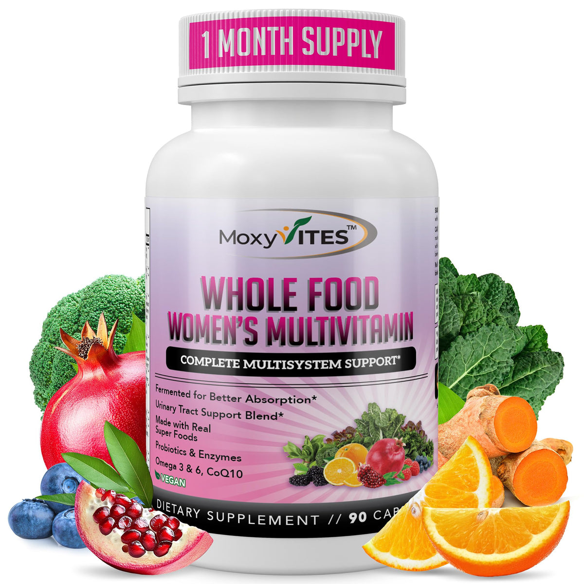 MoxyVites Methylated Multivitamin for Women with Iron - 90 Vegan Capsules