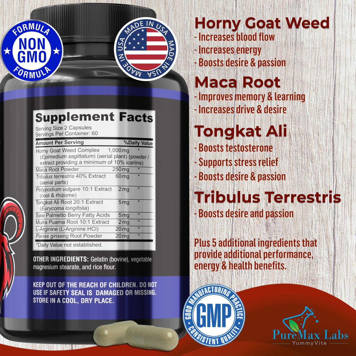 YUMMYVITE Horny Goat Weed Extra Strength - w. Maca