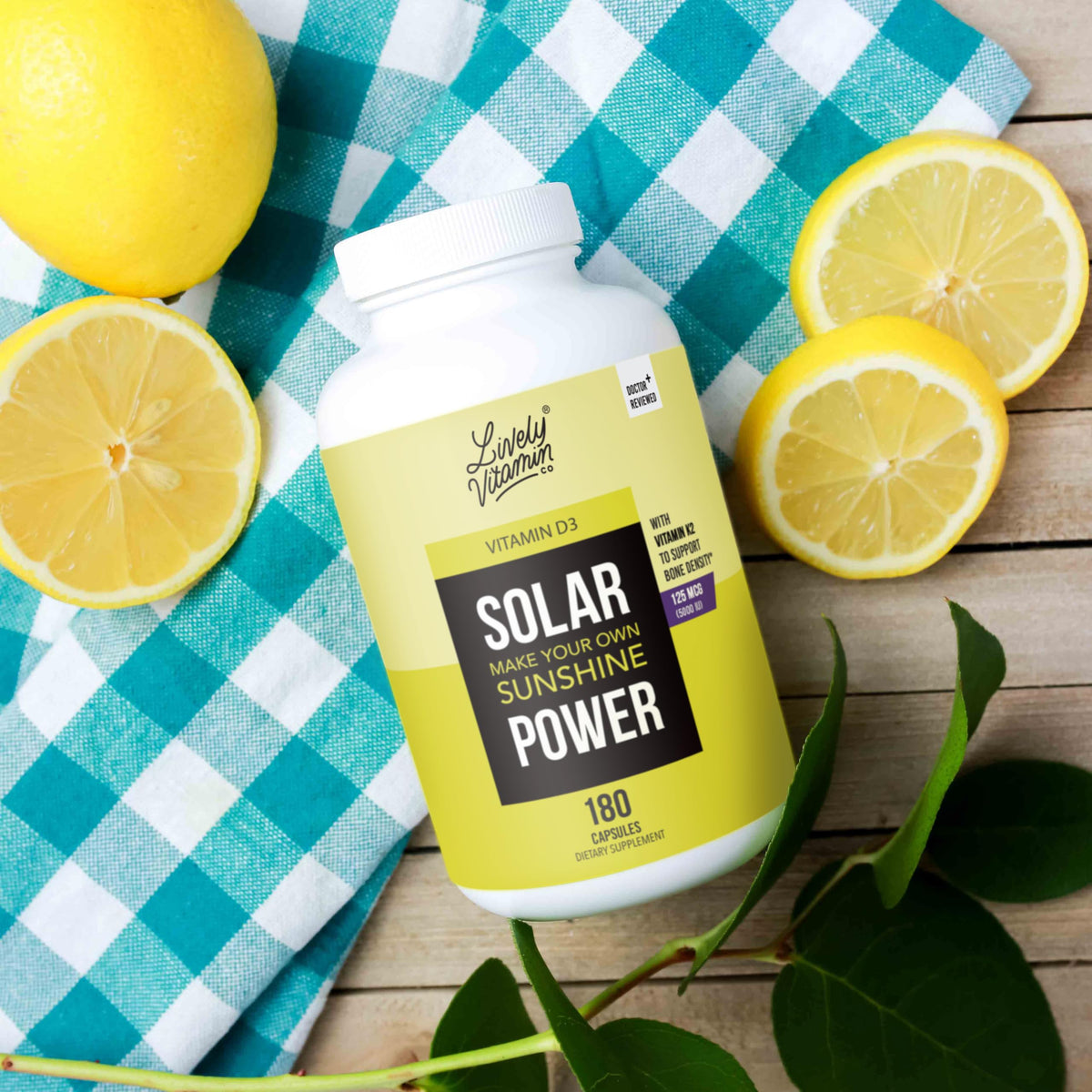 LIVELY VITAMIN CO. Solar Power Vitamin D3 - Patented Vitamin K - MK7