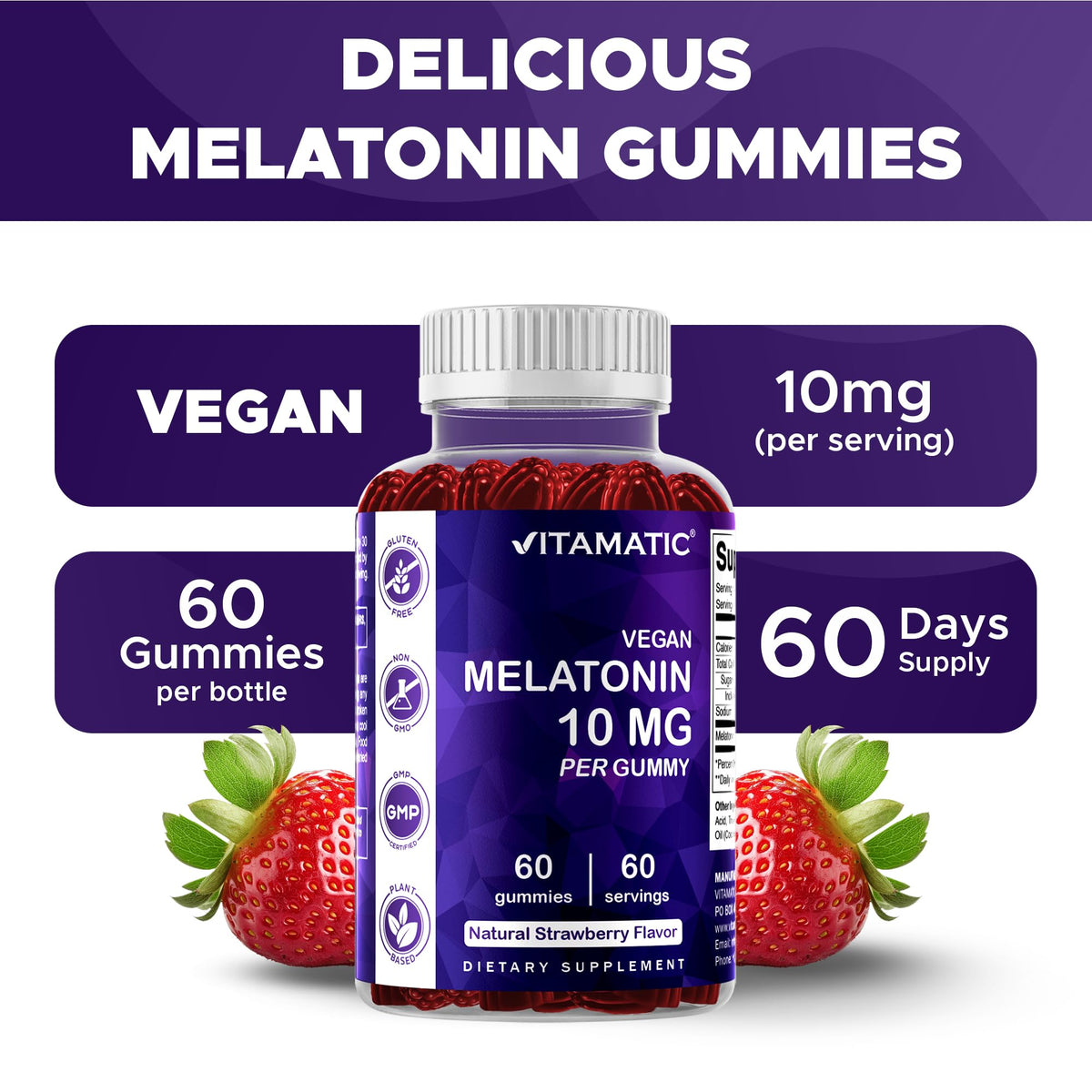 Vitamatic Melatonin 10 mg Sleep Support Gummies - 120 Count - image 4