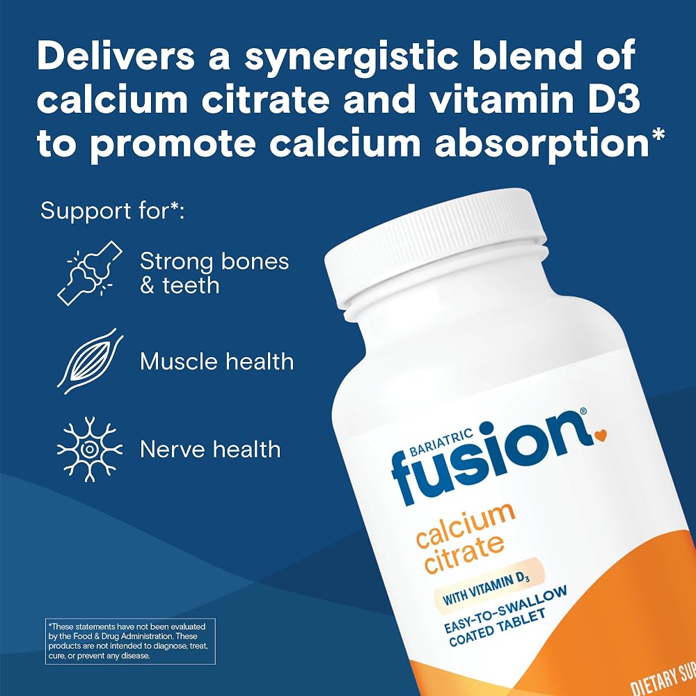 Bariatric Fusion Calcium Citrate with Vitamin D3 - 180 Tablets - image 2