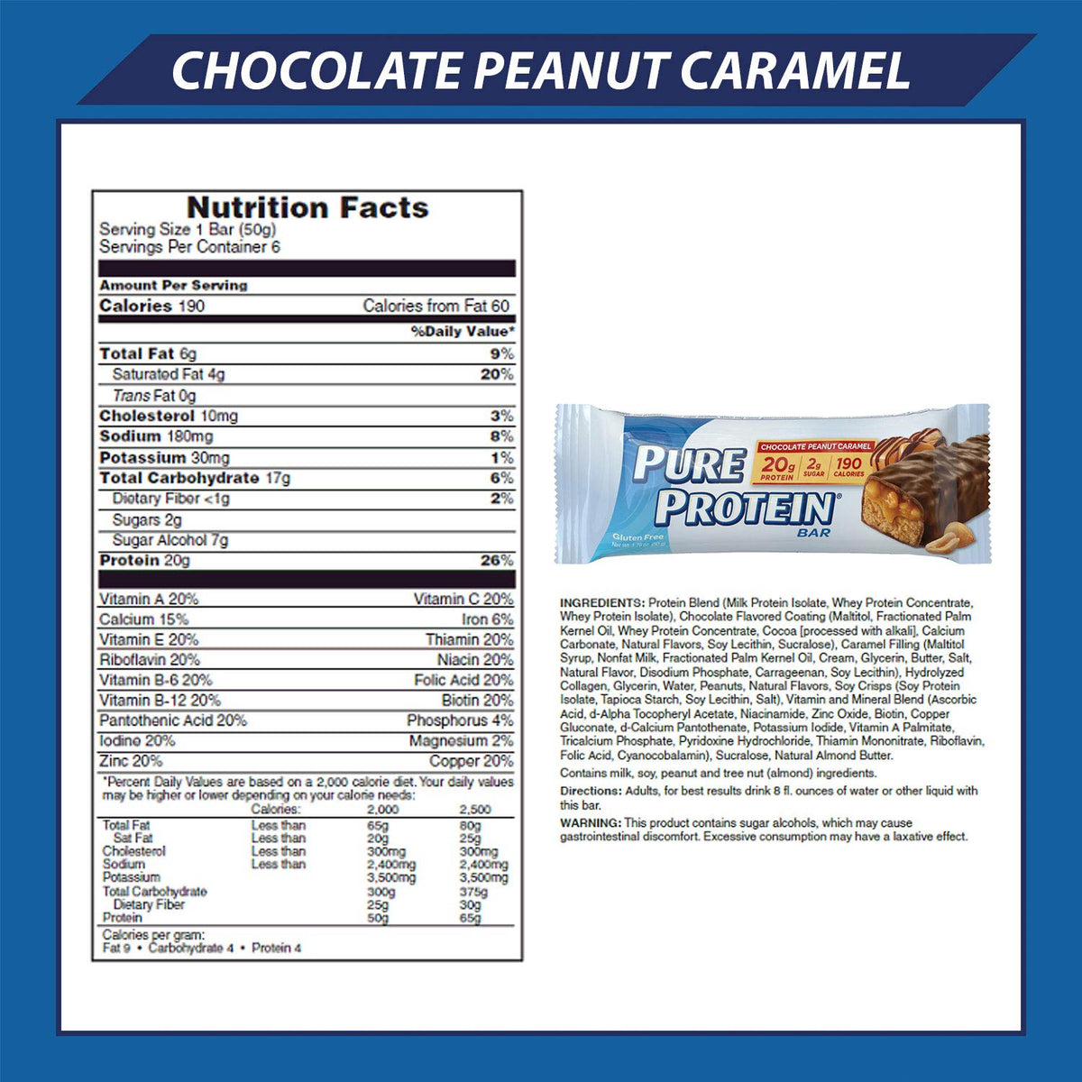Pure Protein Chocolate Peanut Caramel Protein Bars - image 3