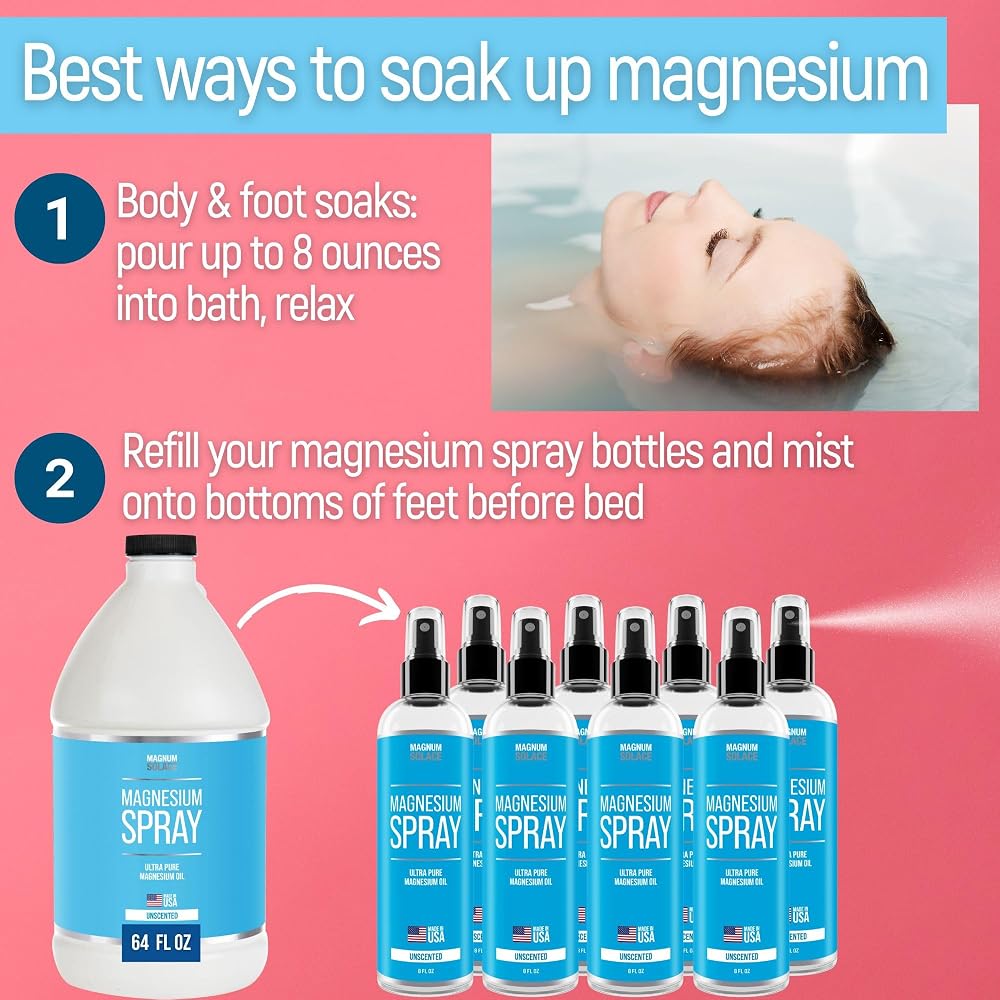 Magnum Solace Magnesium Spray - USP Grade Pure Magnesium Oil Spray