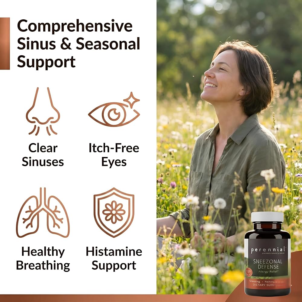 Perennial Sneezonal Defense Allergy Relief Formula - 120 Vegetarian Capsules - image 2