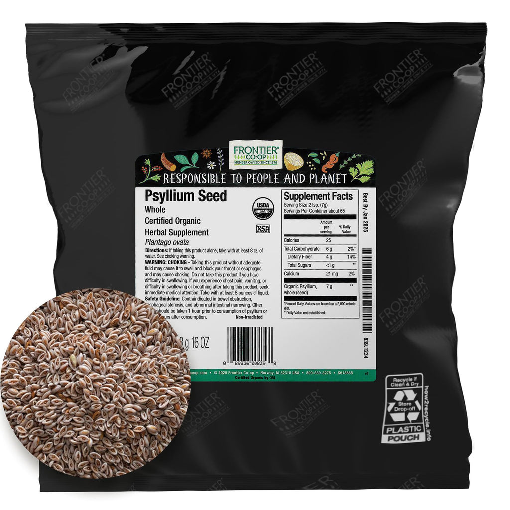 Frontier Co-op Organic Whole Psyllium Seed - 1 Pound