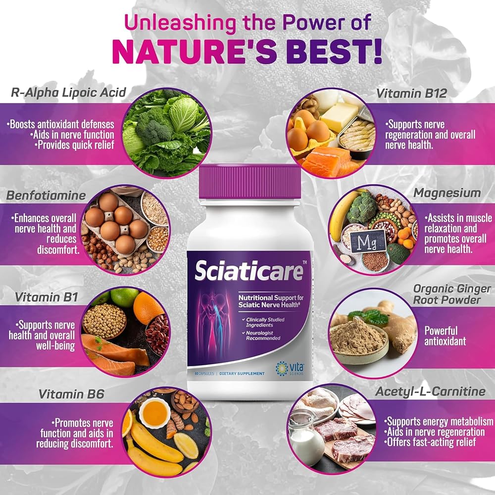 Vita Sciences Sciaticare Nerve Soothing Supplement - 360 Capsules - image 8