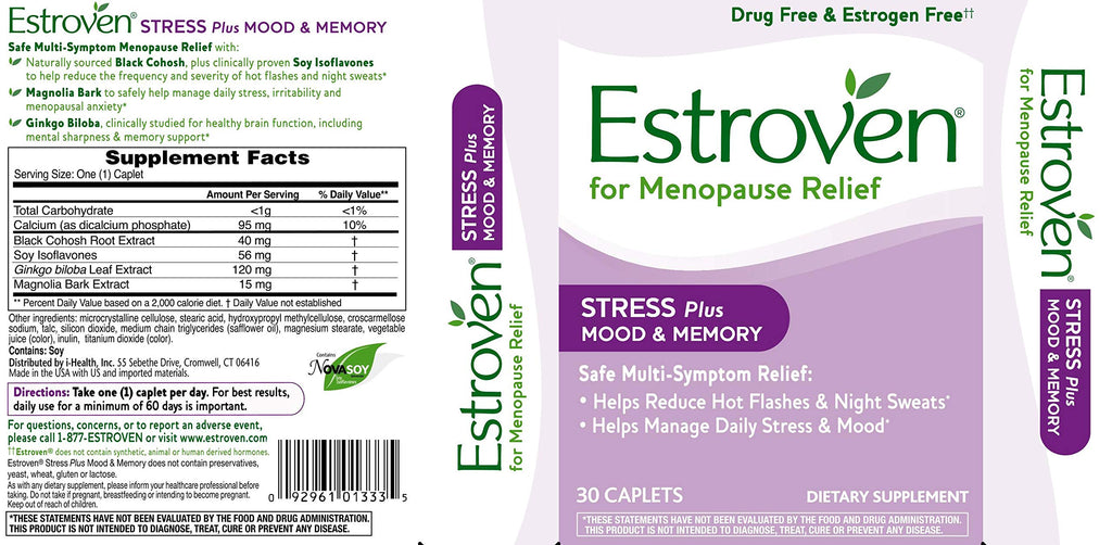 Estroven Stress Mood Memory Menopause Relief - 30 Caplets - image 3
