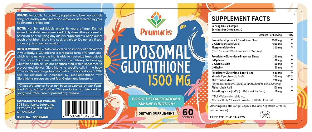 Prunucis Liposomal Glutathione, Pure Reduced L-Glutathione - image 5