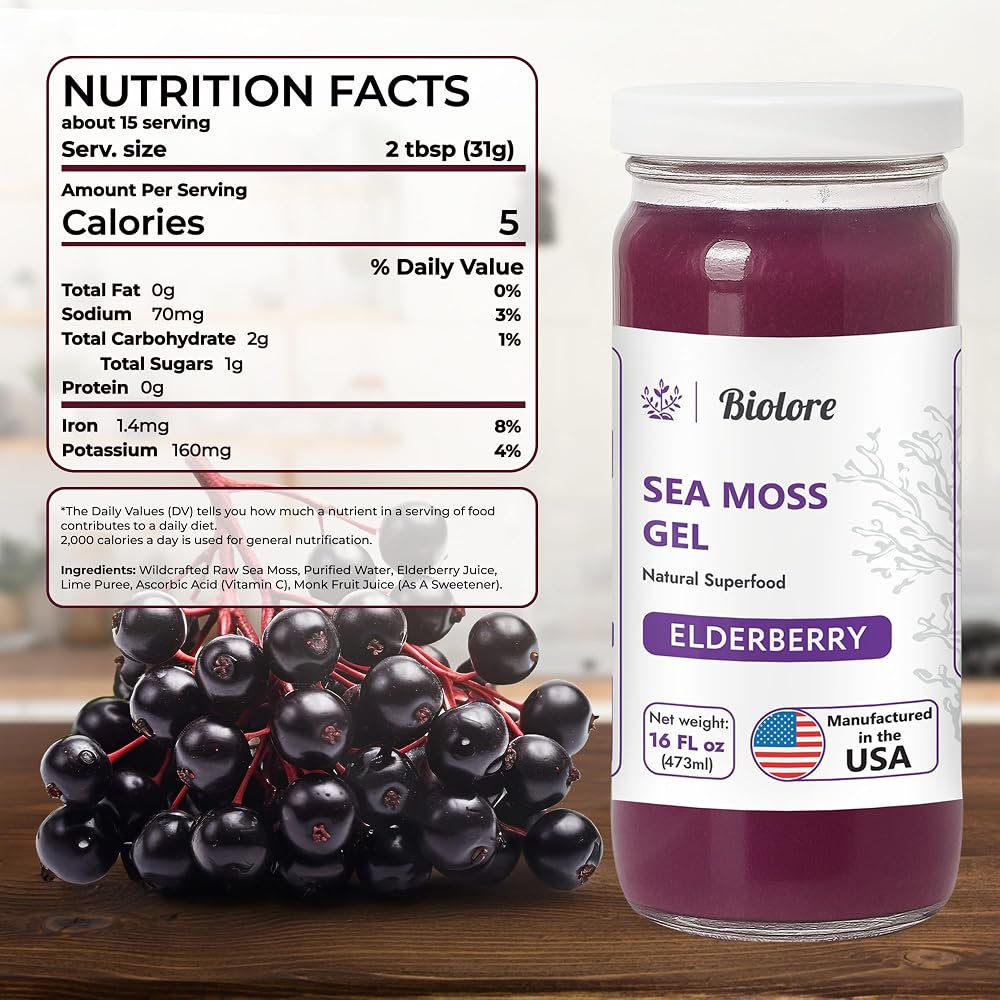 Biolore Elderberry Sea Moss Gel Wildcrafted - 16 Fl Oz - image 2