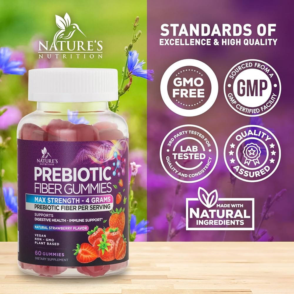 Nature's Nutrition Fiber Gummies 4g - Premium Prebiotic Plant Based - image 5