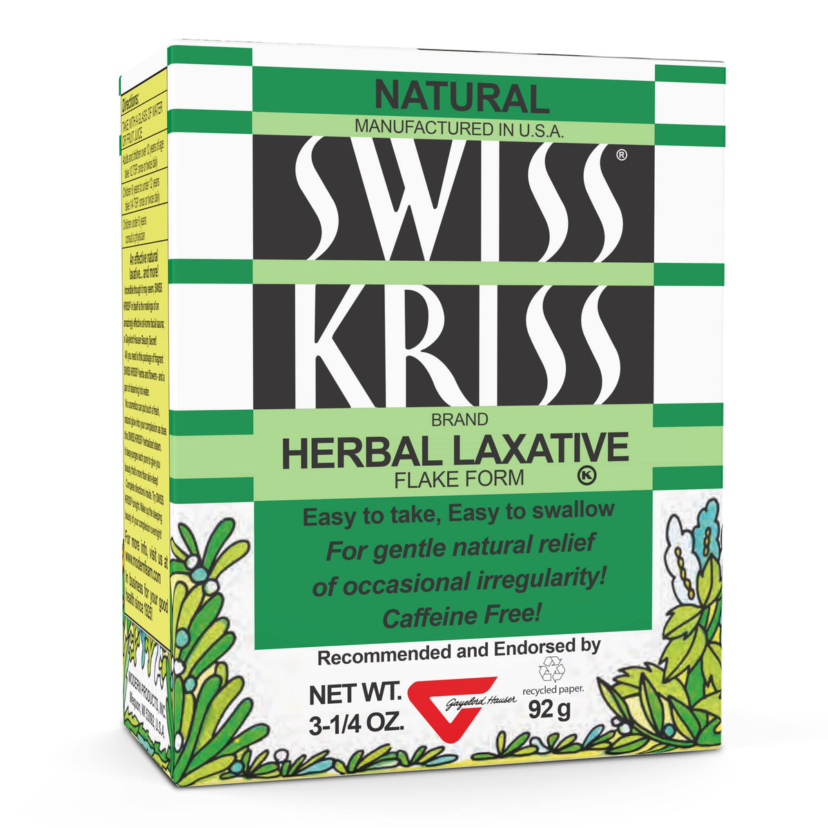 Swiss Kriss Herbal Laxative Flakes - 3.25 Ounce